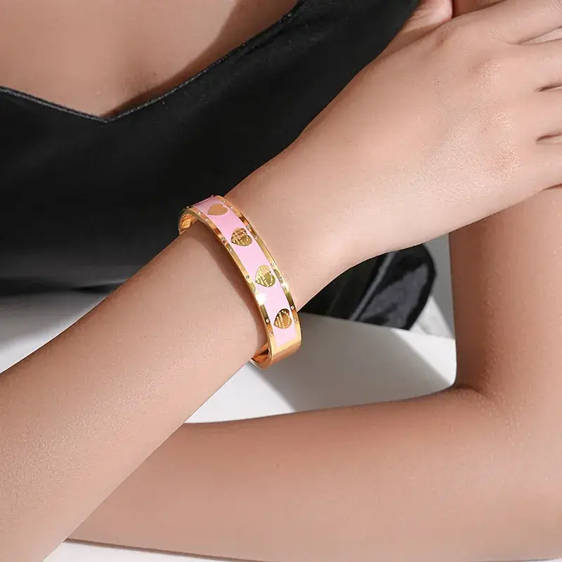 Titanium Steel Bracelet Gold White European American