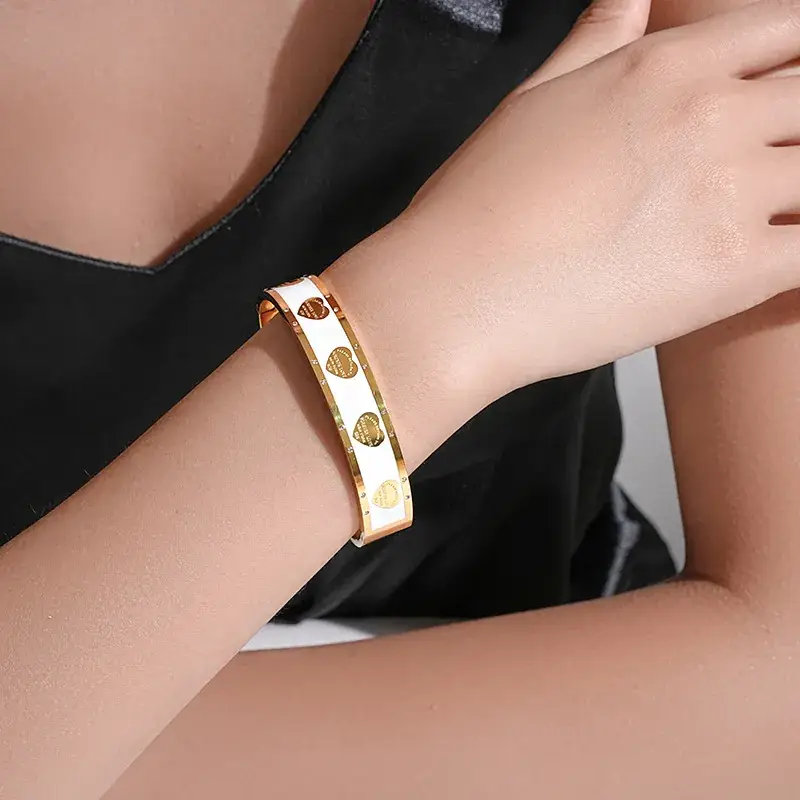 Titanium Steel Bracelet Gold White European American