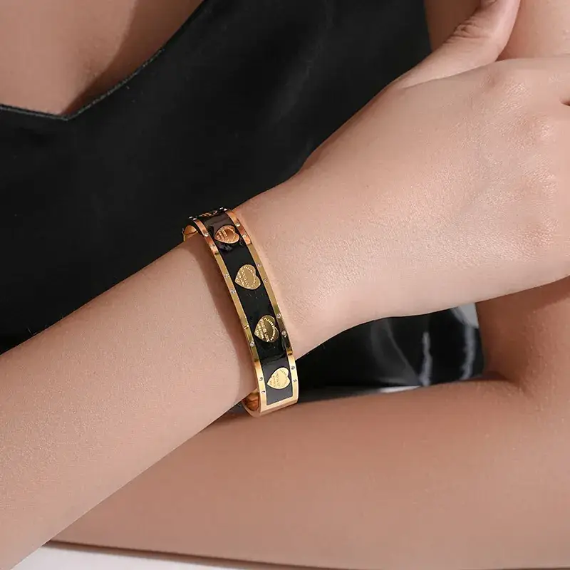 Titanium Steel Bracelet Gold White European American