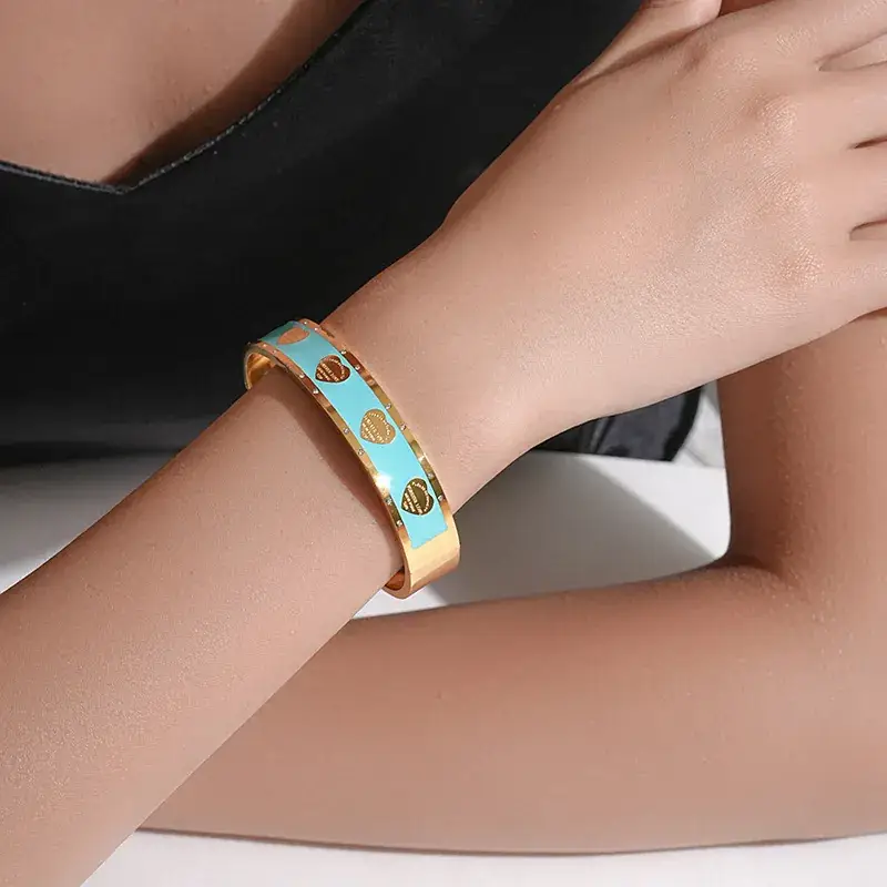 Titanium Steel Bracelet Gold White European American