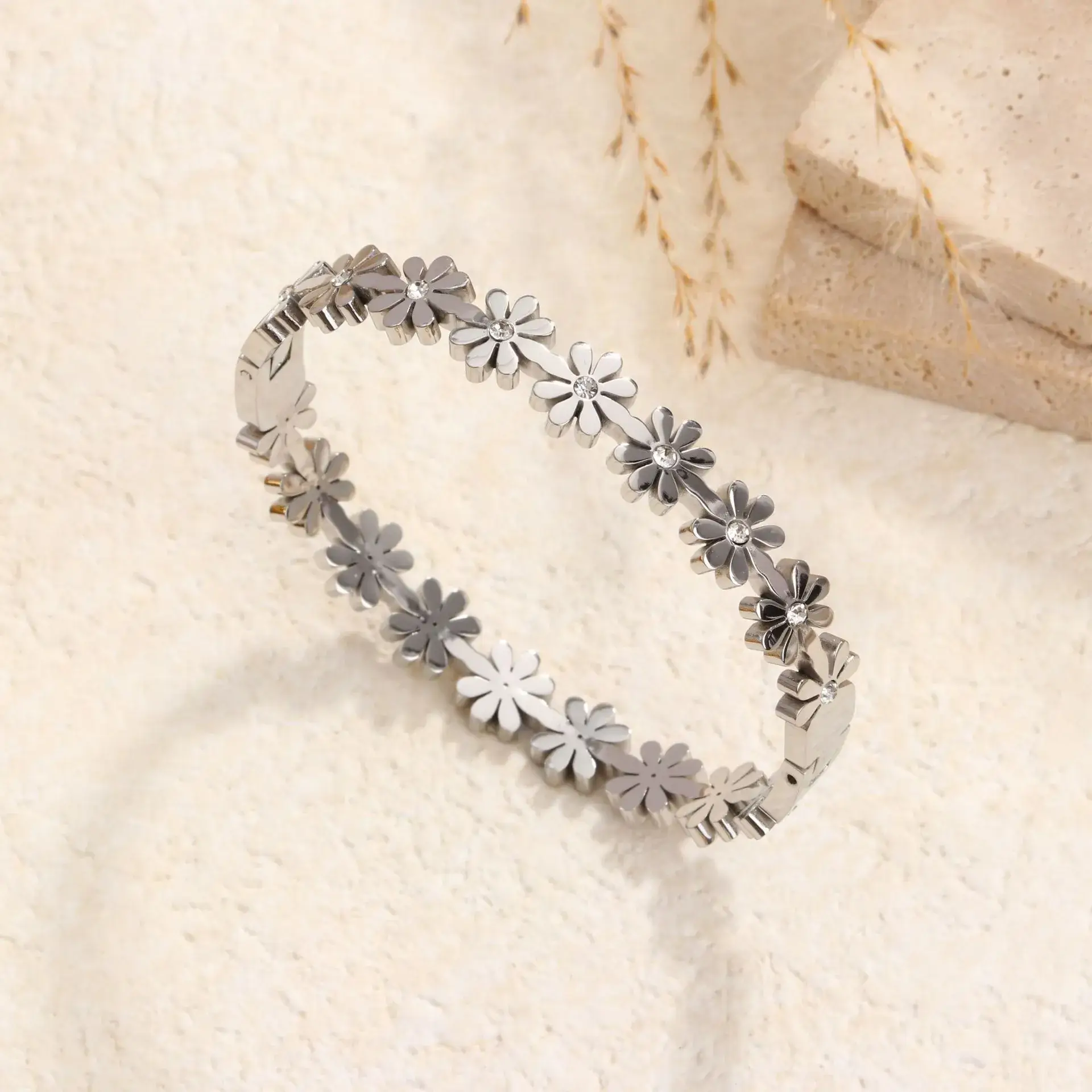 Titanium Steel Bracelet Gold White European American