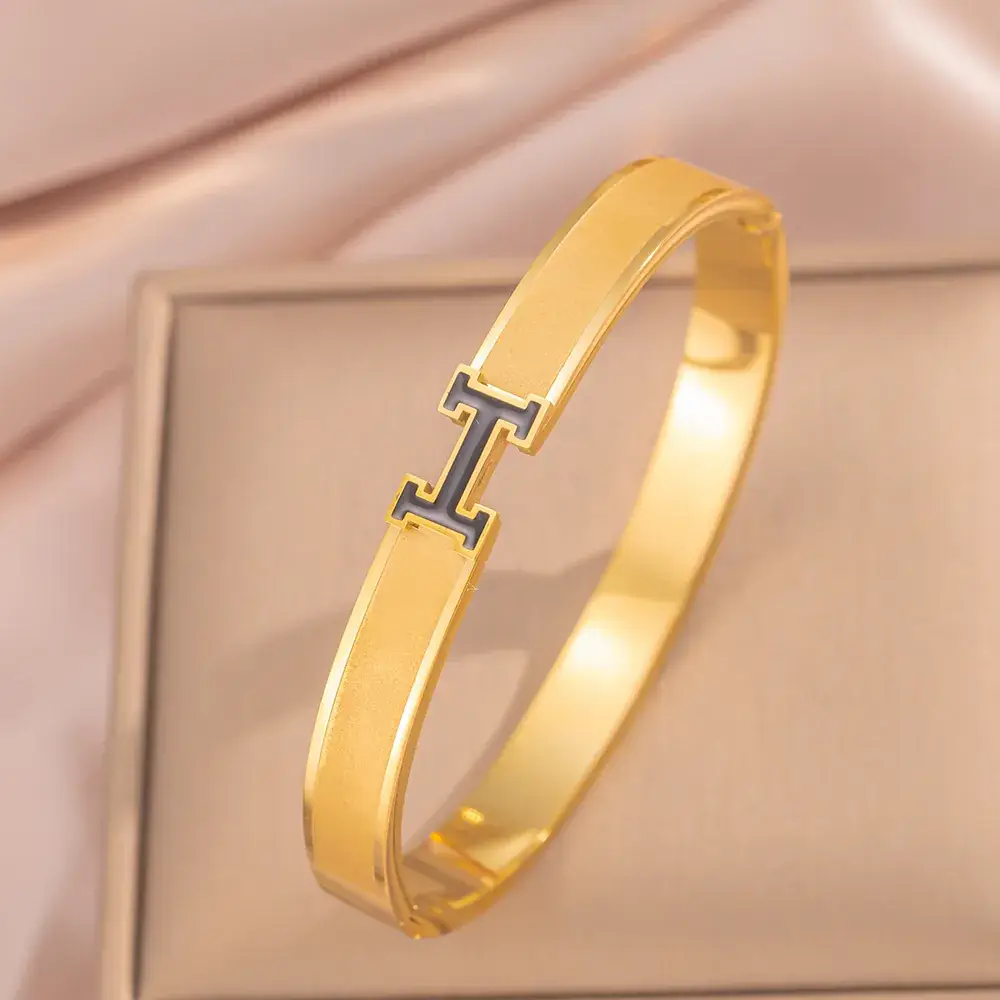 Titanium Steel Bracelet Gold White European American