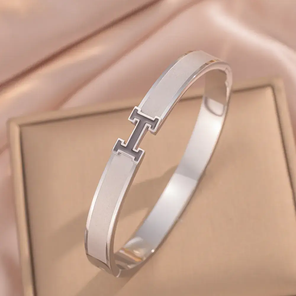 Titanium Steel Bracelet Gold White European American