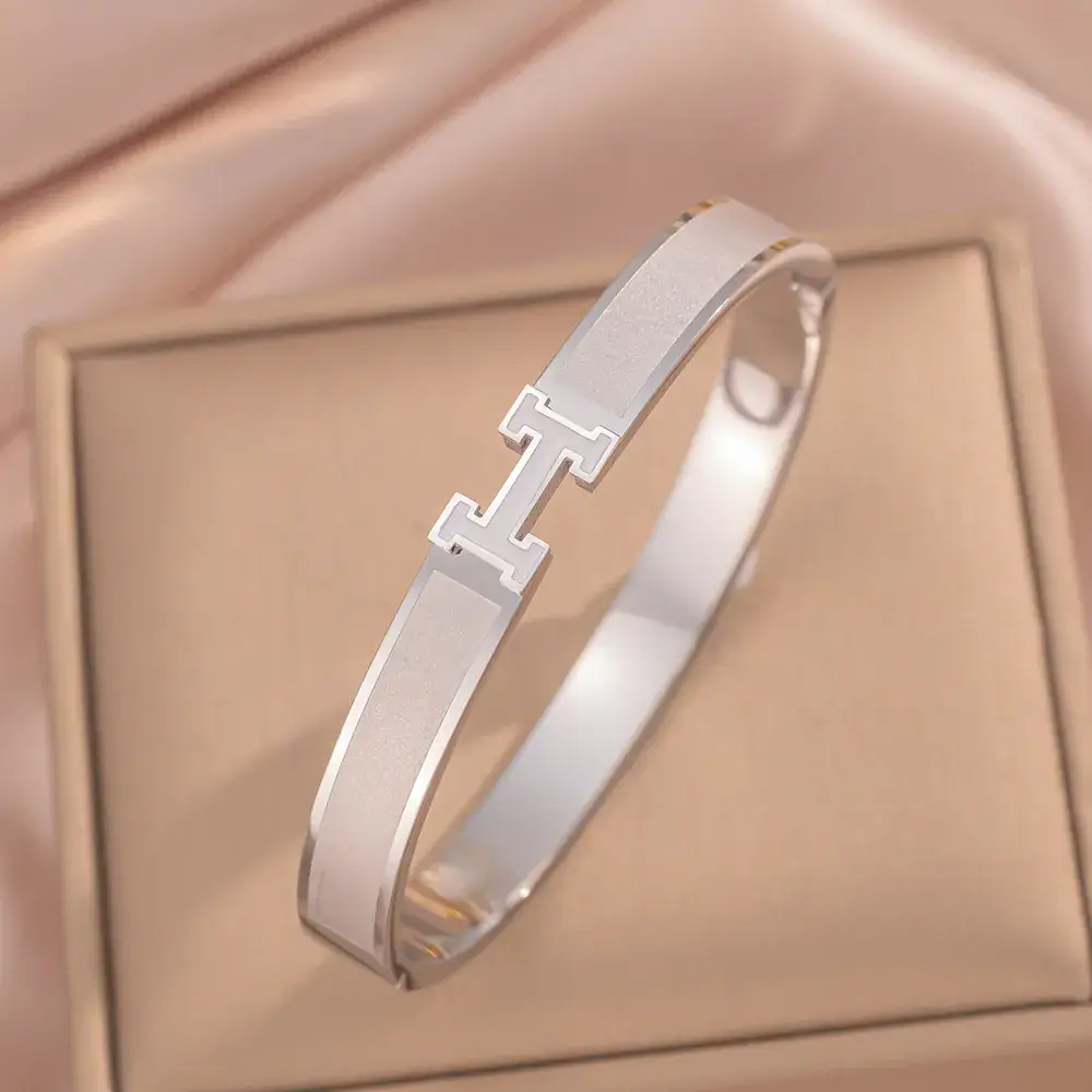 Titanium Steel Bracelet Gold White European American