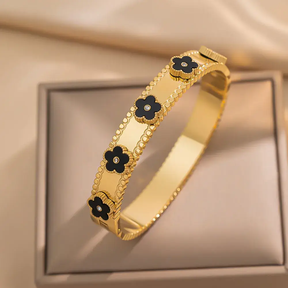 Titanium Steel Bracelet Gold White European American