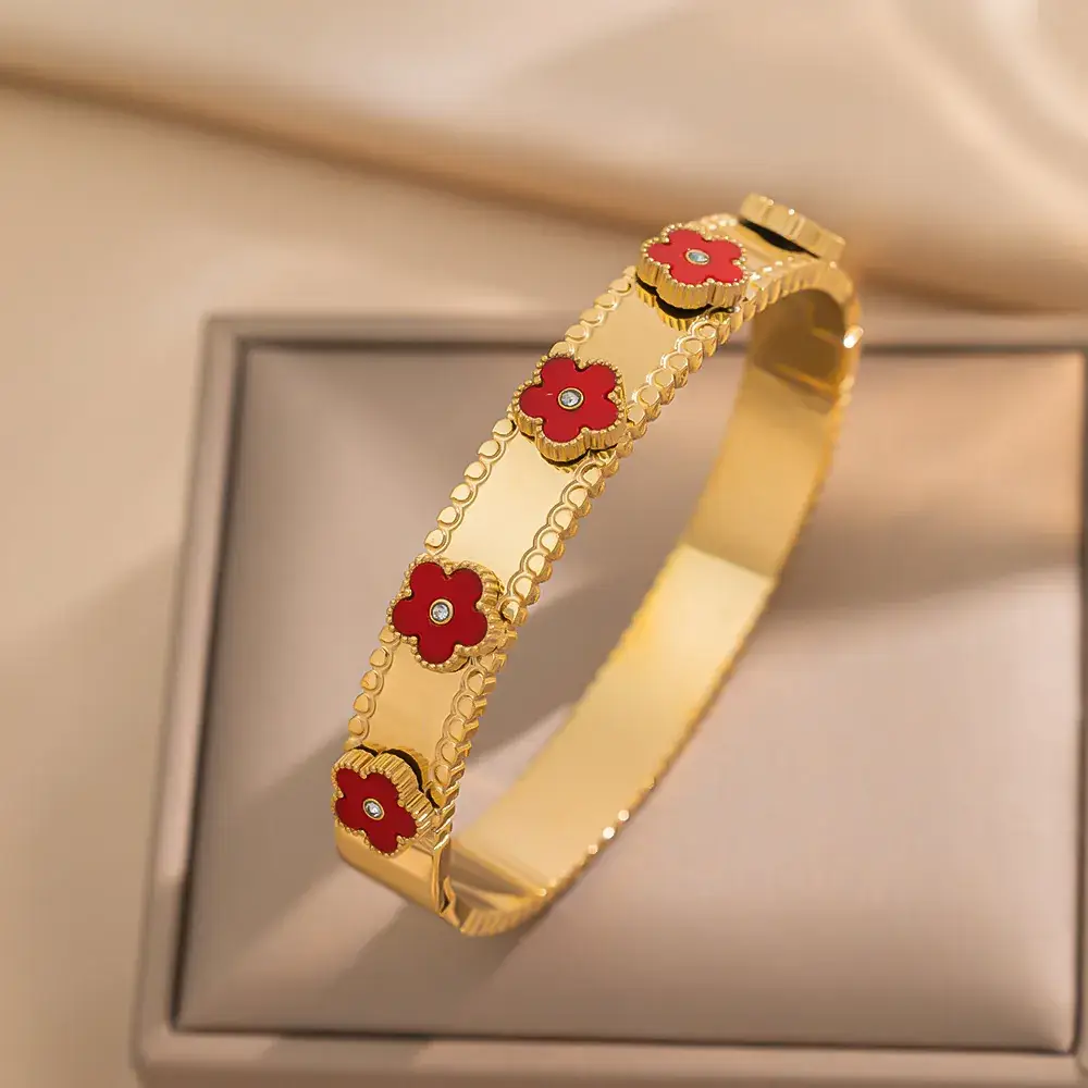 Titanium Steel Bracelet Gold White European American