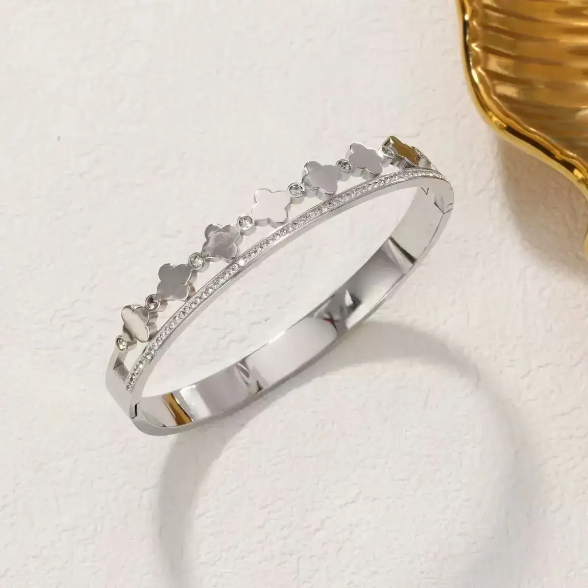 Titanium Steel Bracelet Gold White European American