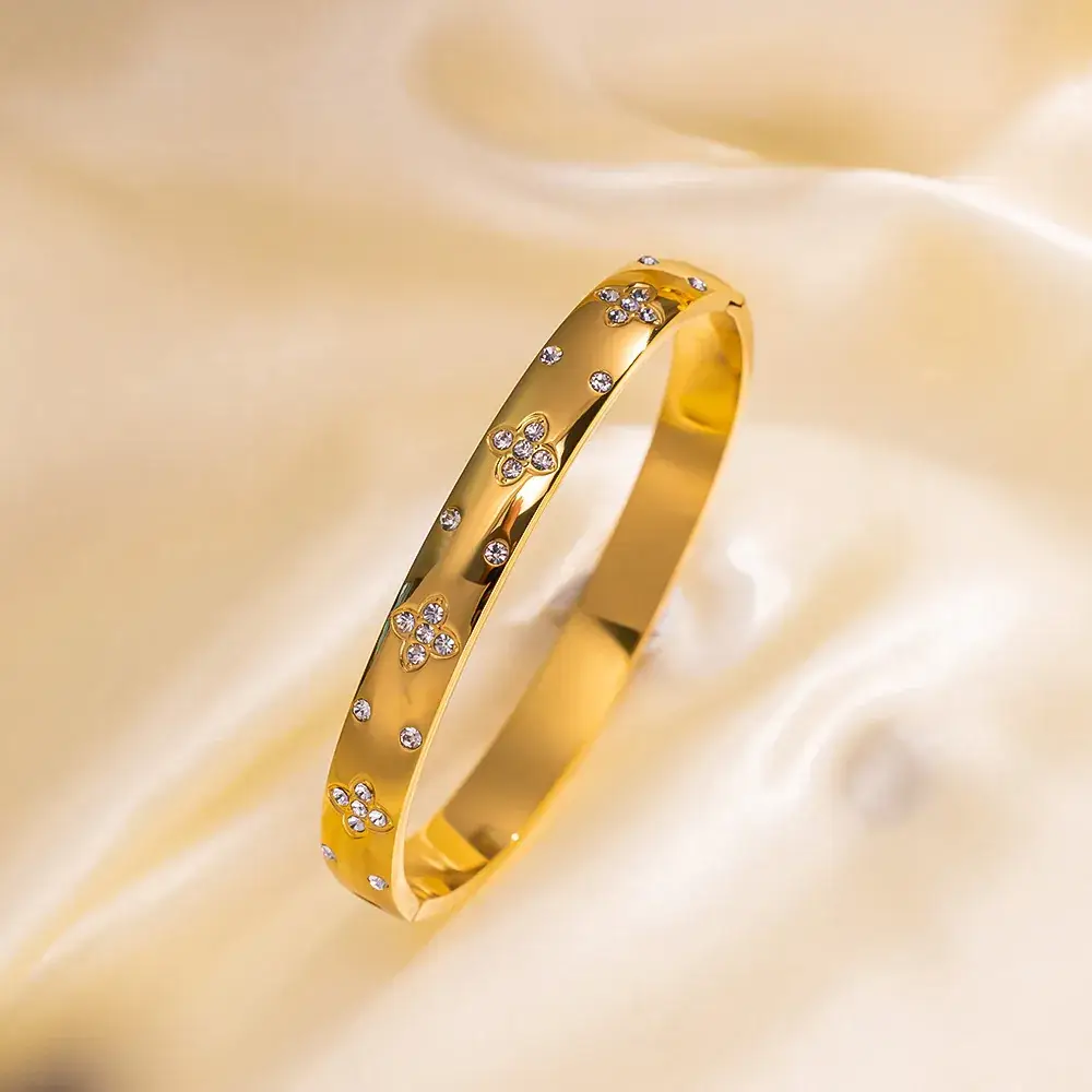 Titanium Steel Bracelet Gold White European American