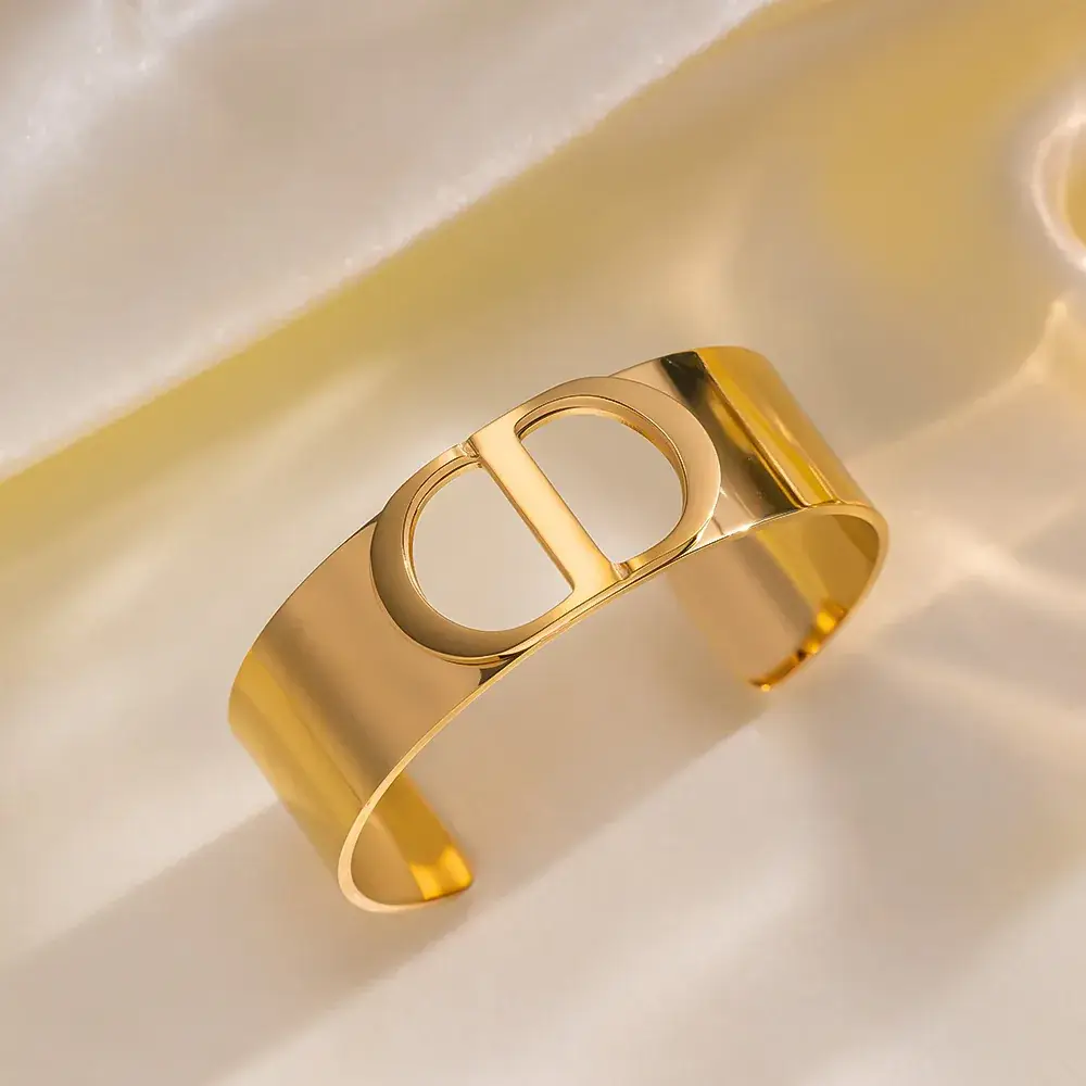 Titanium Steel Bracelet Gold White European American
