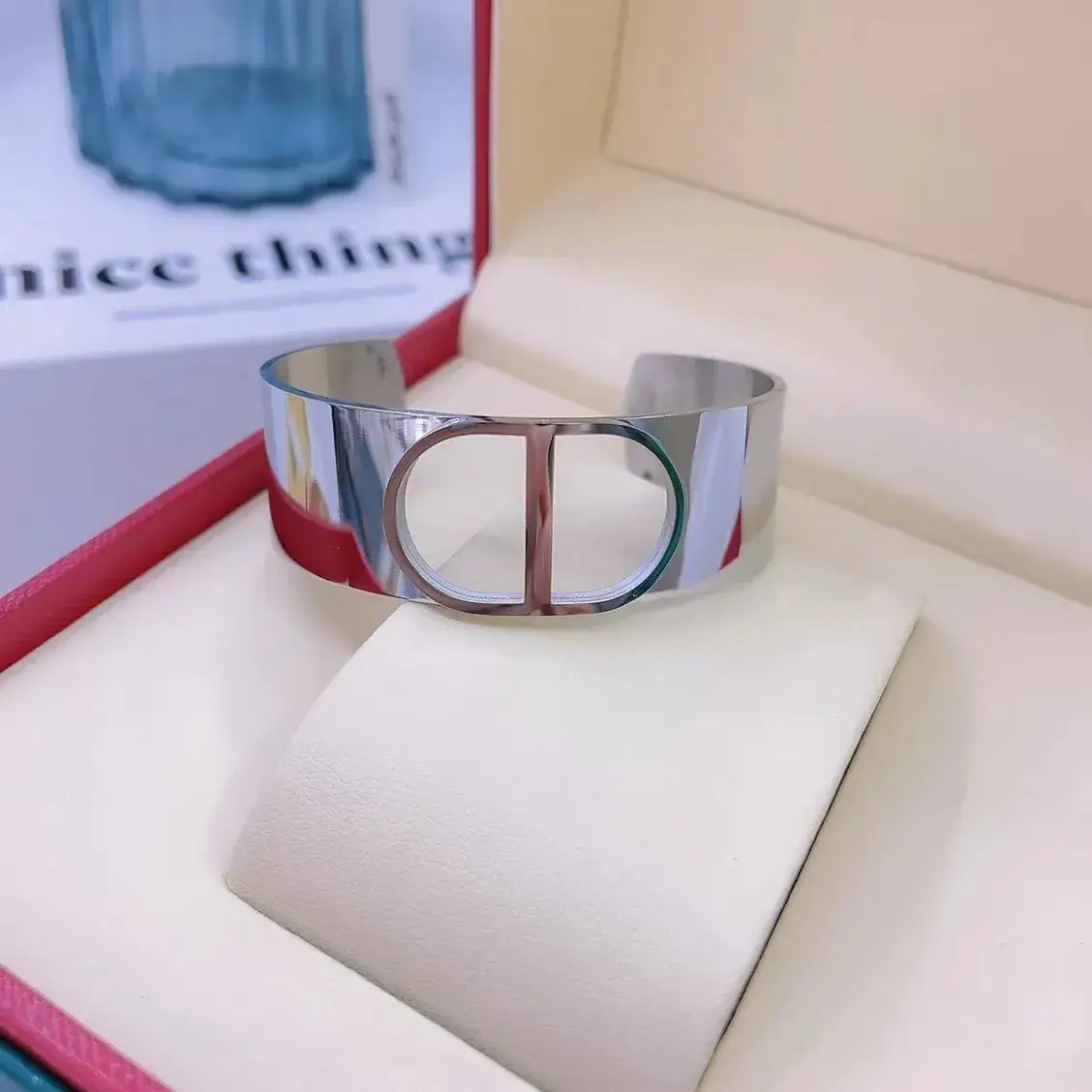 Titanium Steel Bracelet Gold White European American