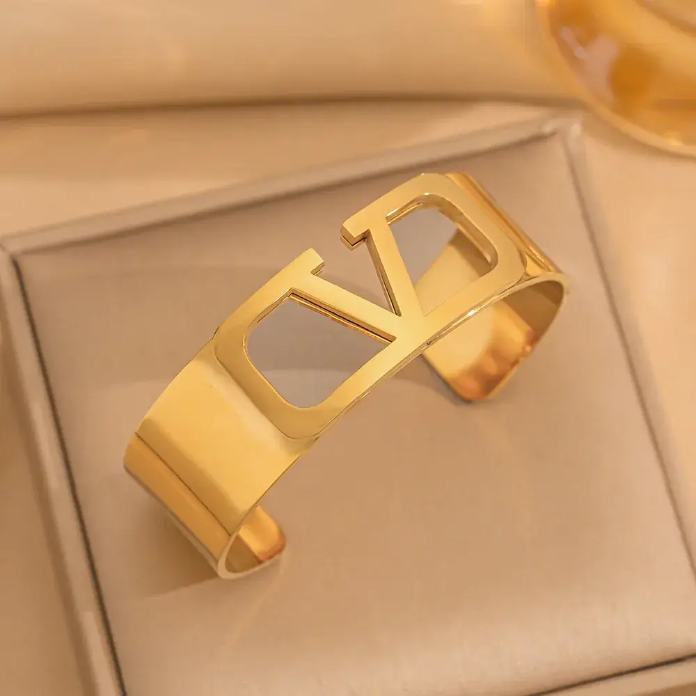 Titanium Steel Bracelet Gold White European American