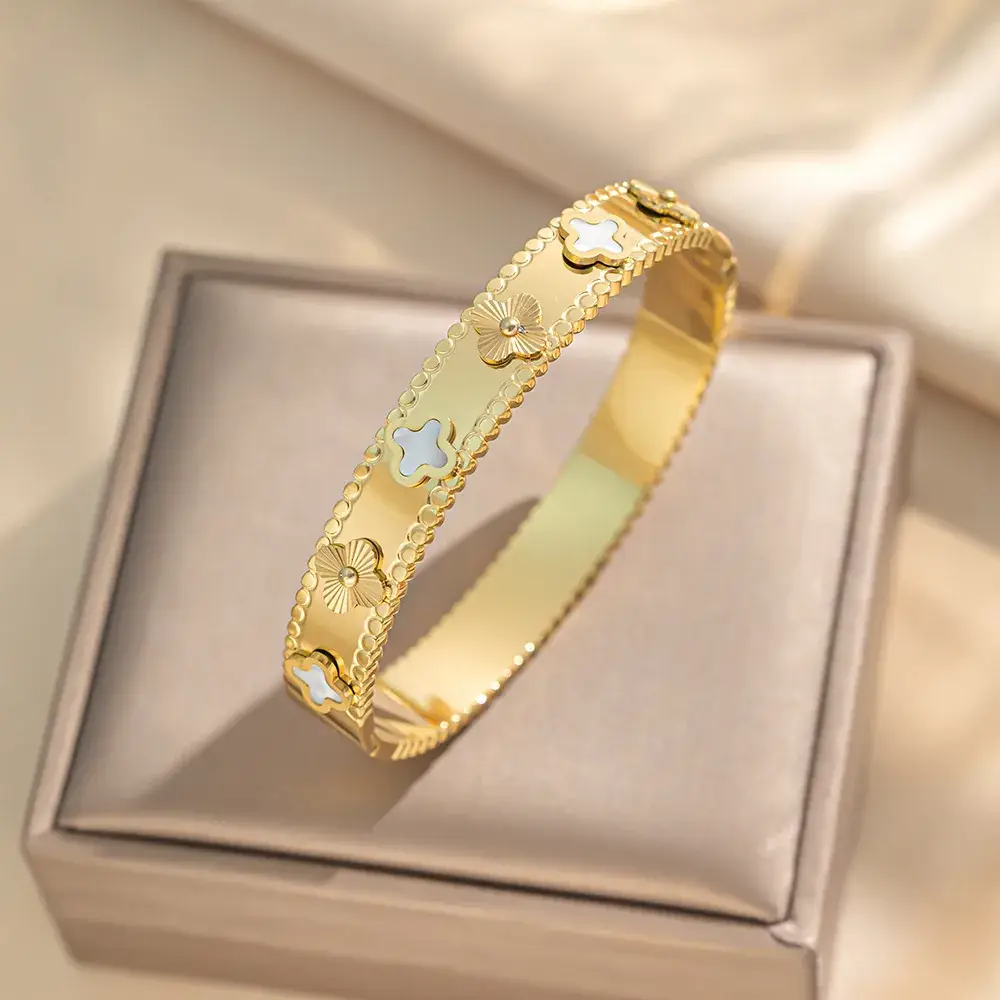 Titanium Steel Bracelet Gold White European American