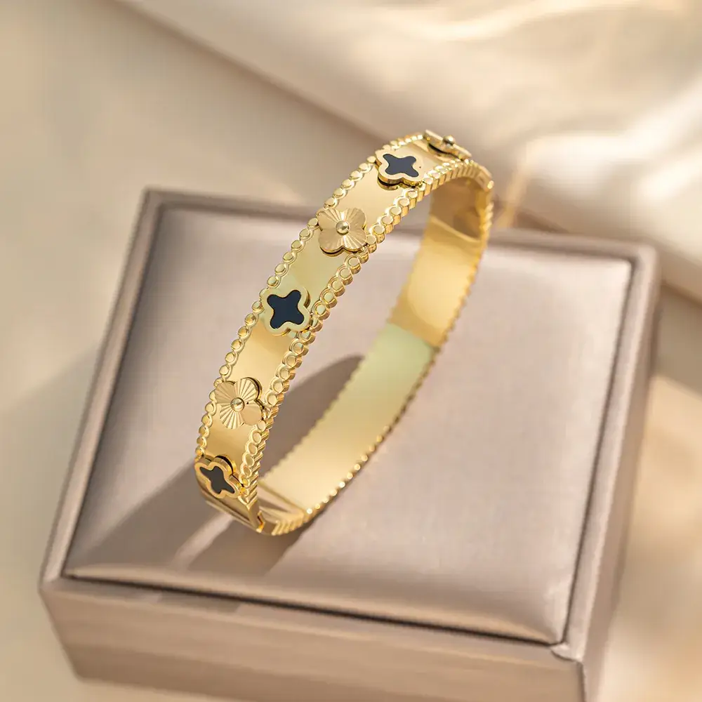 Titanium Steel Bracelet Gold White European American