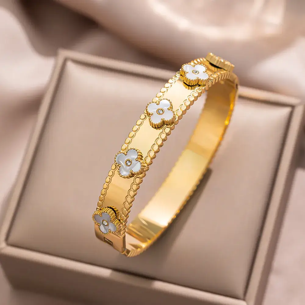 Titanium Steel Bracelet Gold White European American