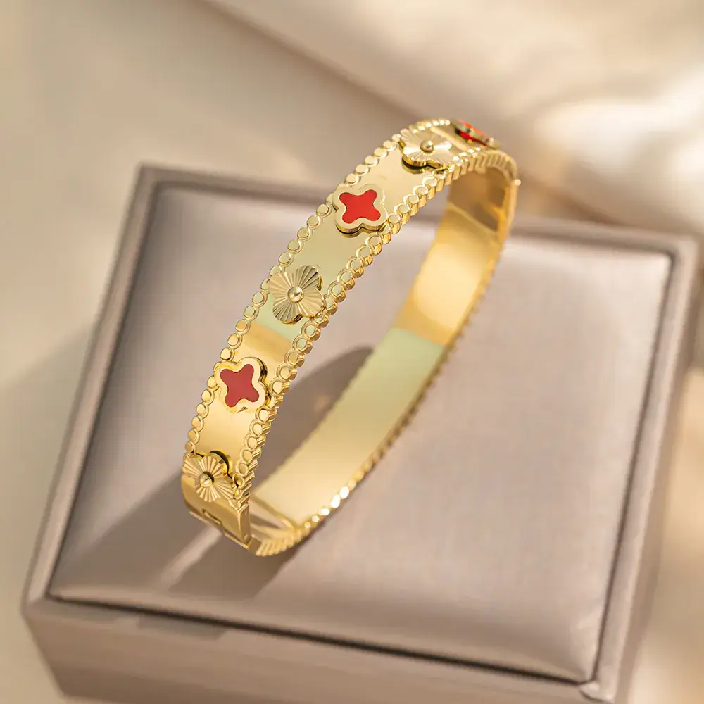 Titanium Steel Bracelet Gold White European American
