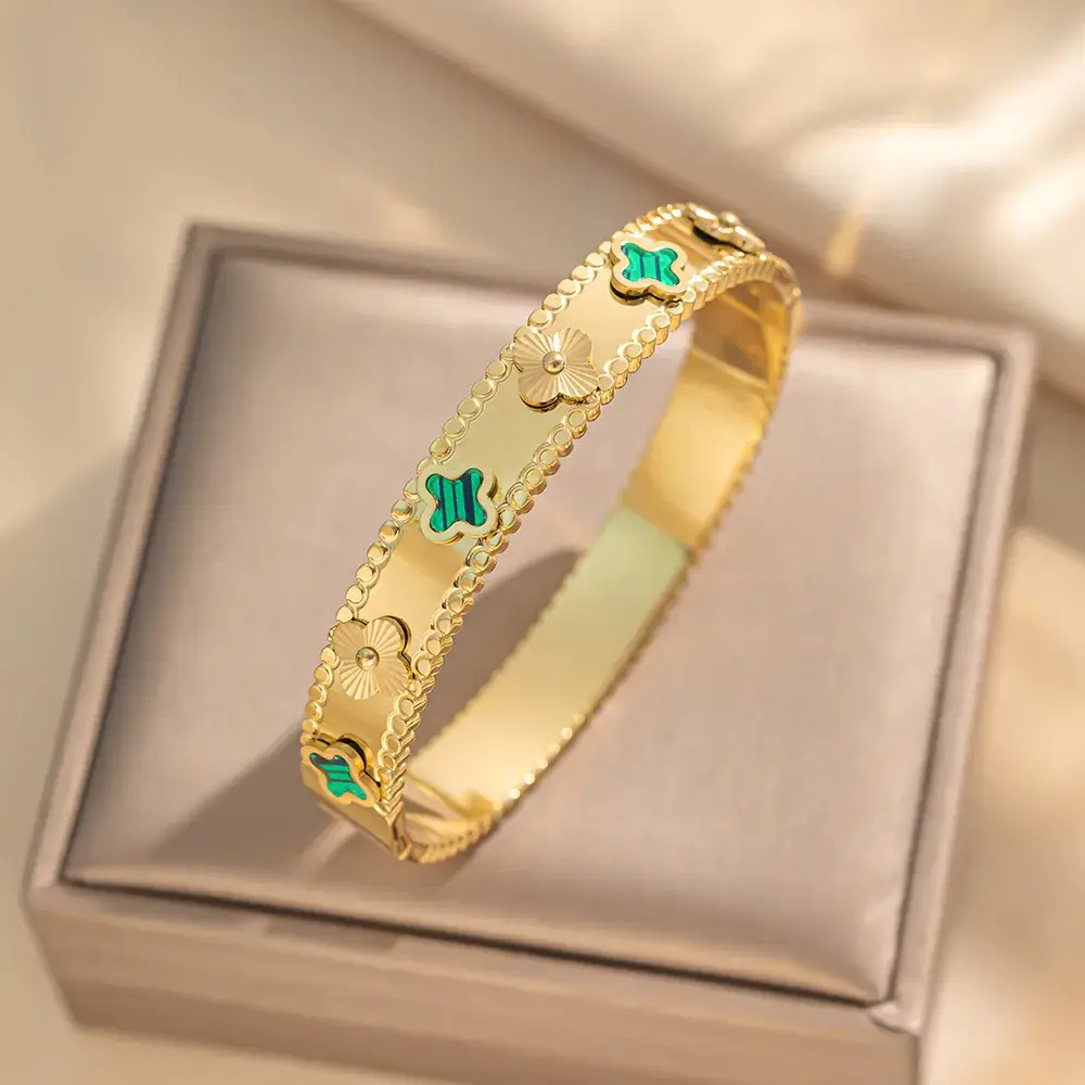 Titanium Steel Bracelet Gold White European American