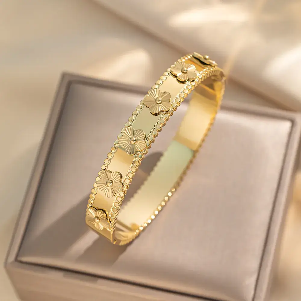 Titanium Steel Bracelet Gold White European American