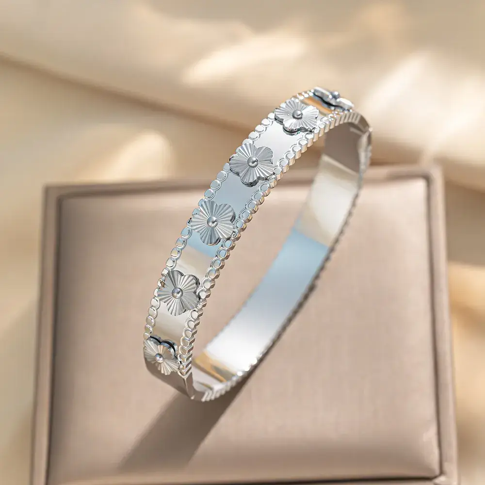 Titanium Steel Bracelet Gold White European American