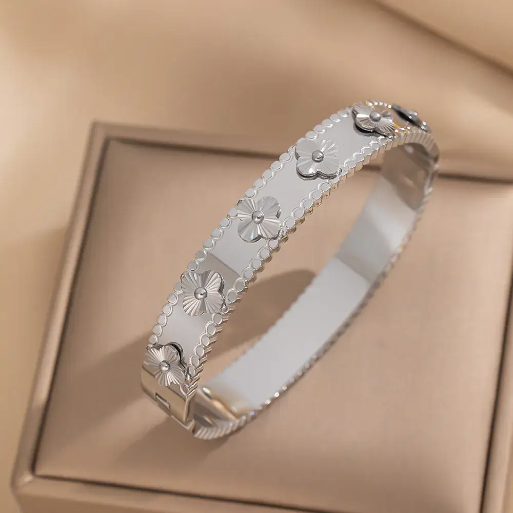 Titanium Steel Bracelet Gold White European American