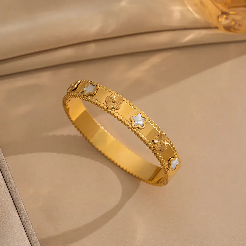 Titanium Steel Bracelet Gold White European American