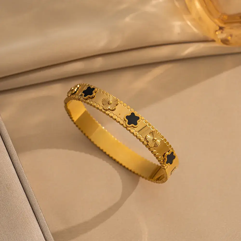 Titanium Steel Bracelet Gold White European American