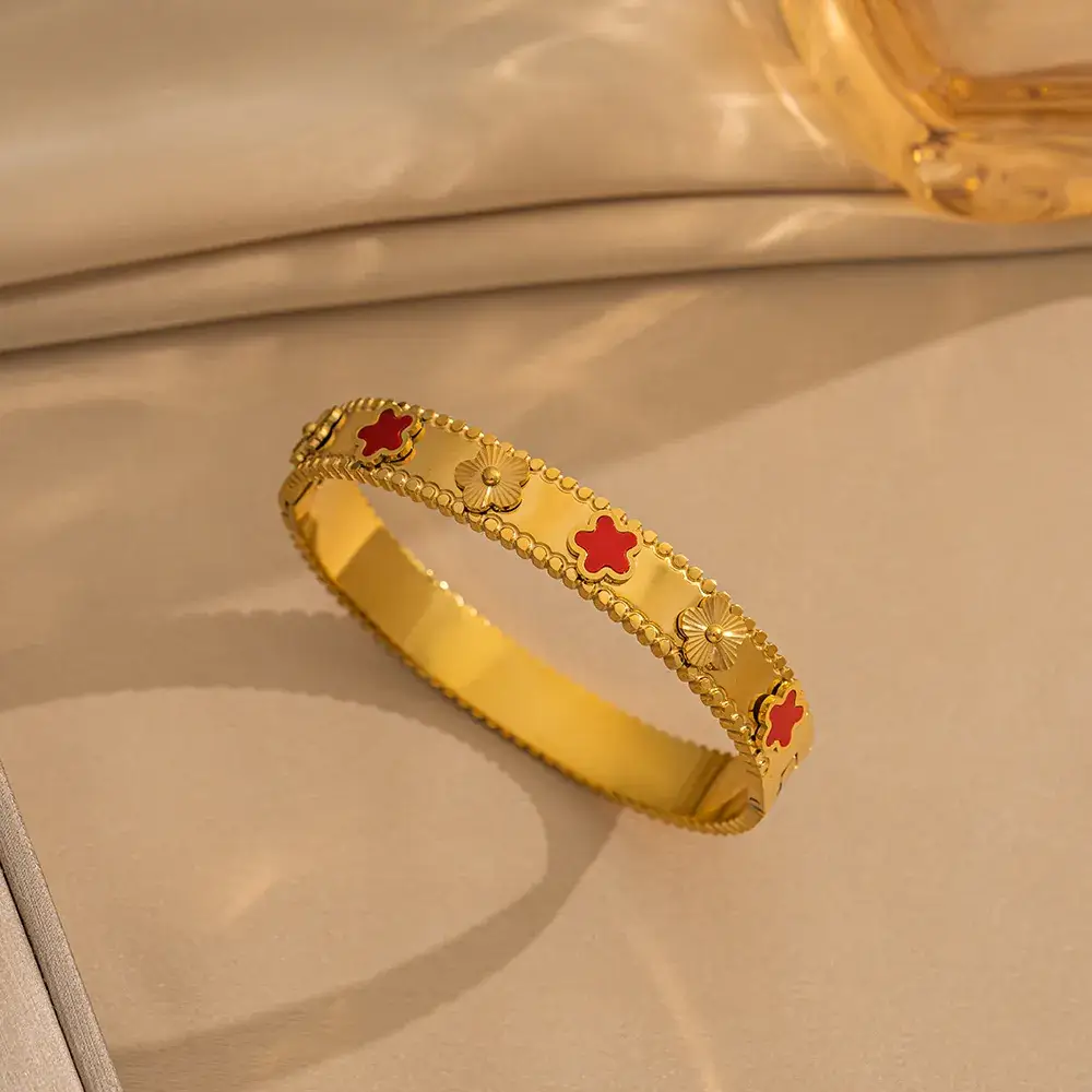 Titanium Steel Bracelet Gold White European American