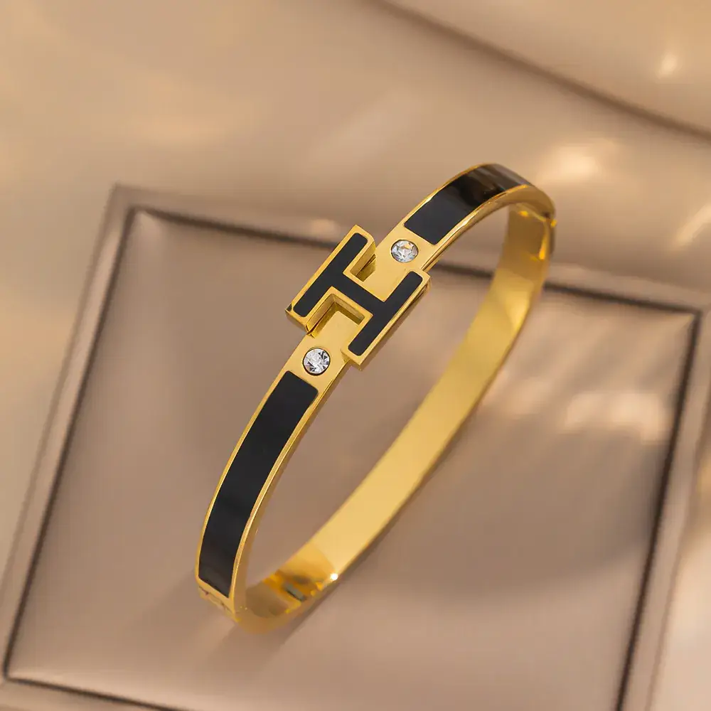 Titanium Steel Bracelet Gold White European American