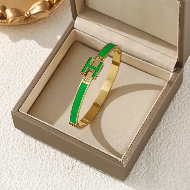 Titanium Steel Bracelet Gold White European American