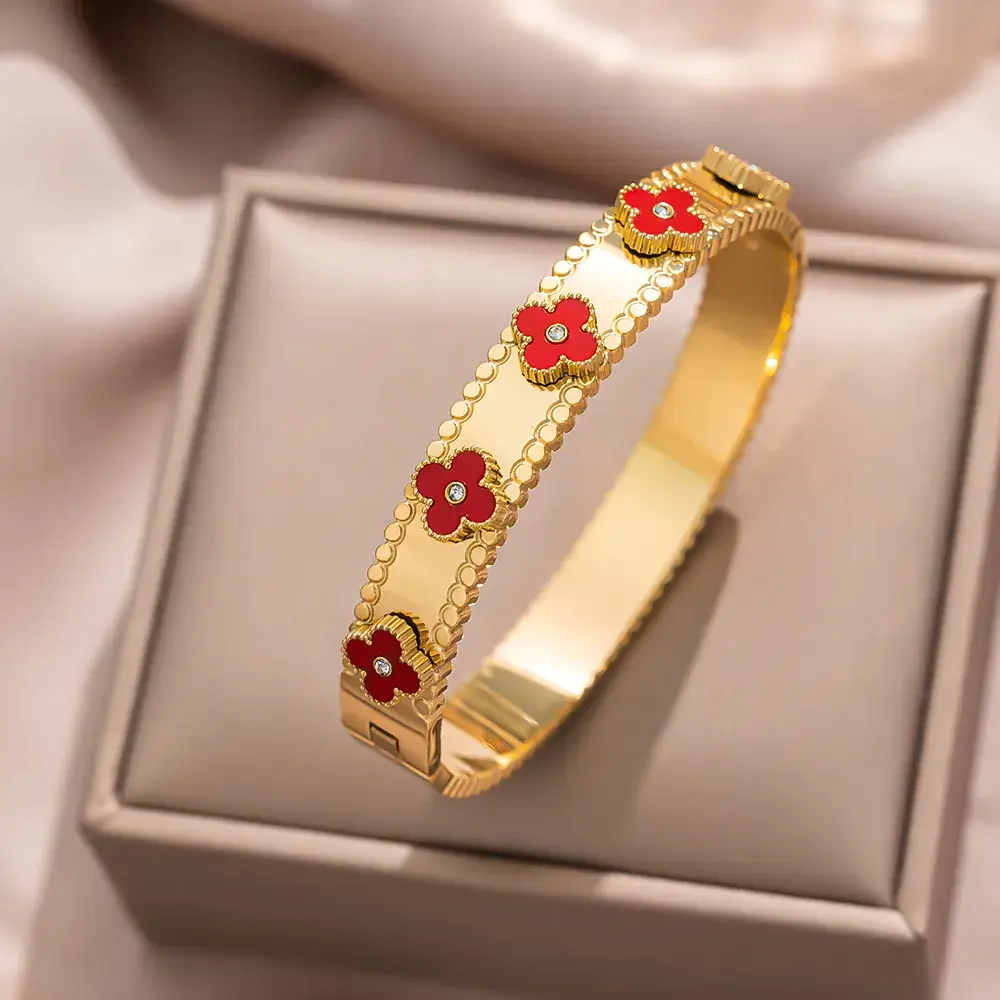 Titanium Steel Bracelet Gold White European American