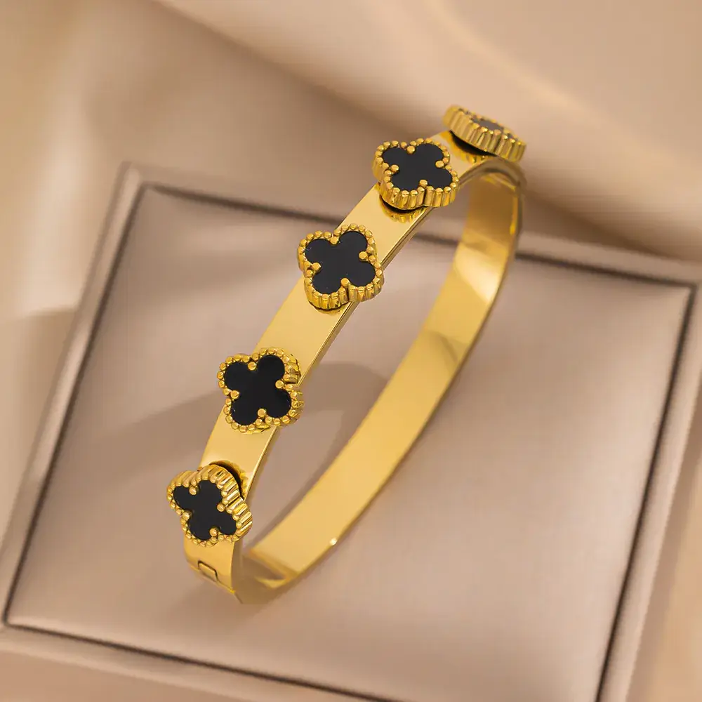 Titanium Steel Bracelet Gold White European American