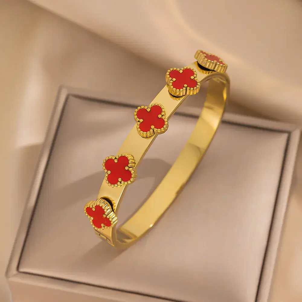 Titanium Steel Bracelet Gold White European American