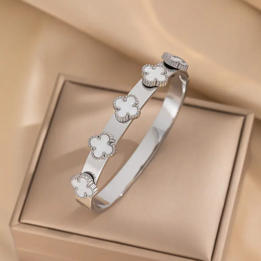 Titanium Steel Bracelet Gold White European American