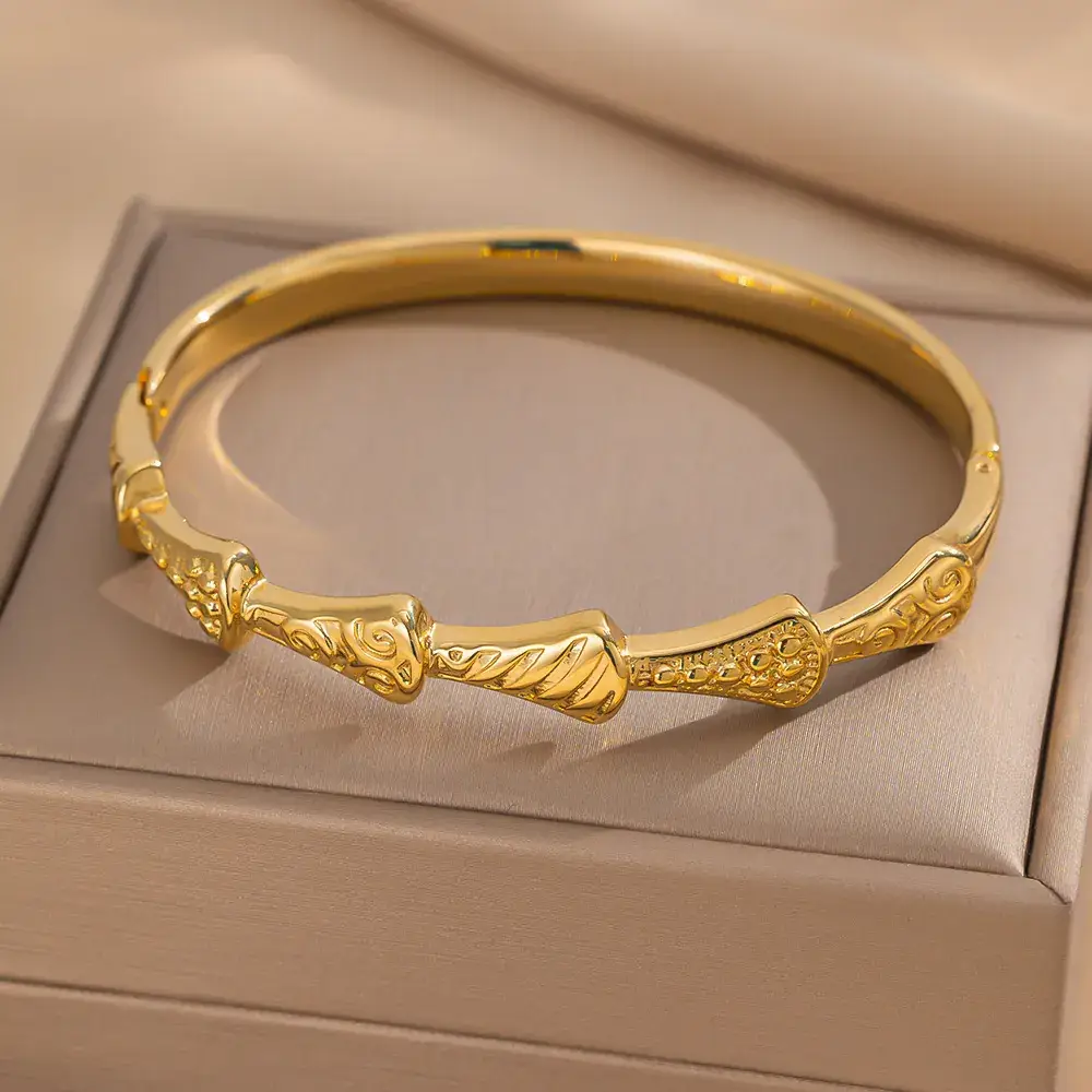Titanium Steel Bracelet Gold White European American