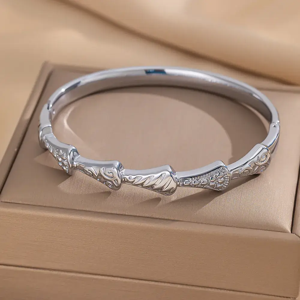 Titanium Steel Bracelet Gold White European American