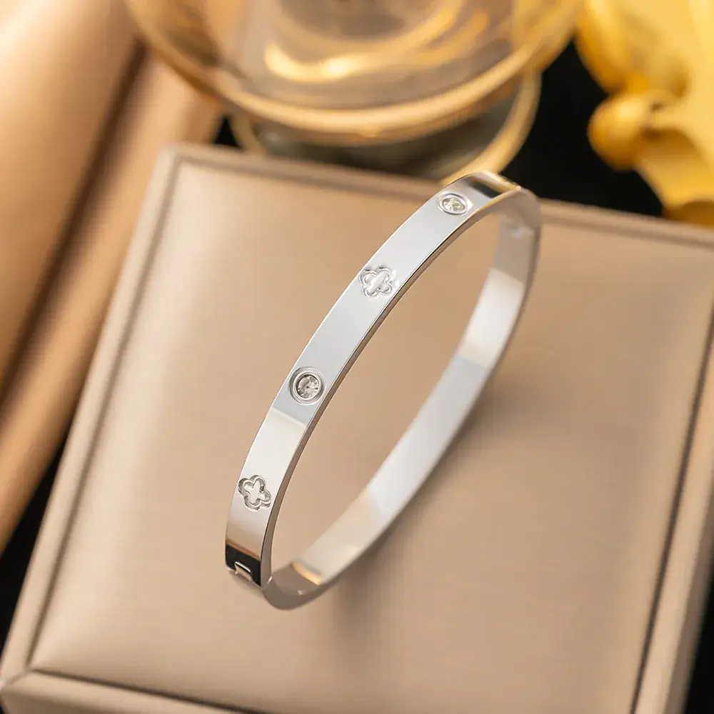 Titanium Steel Bracelet Gold White European American