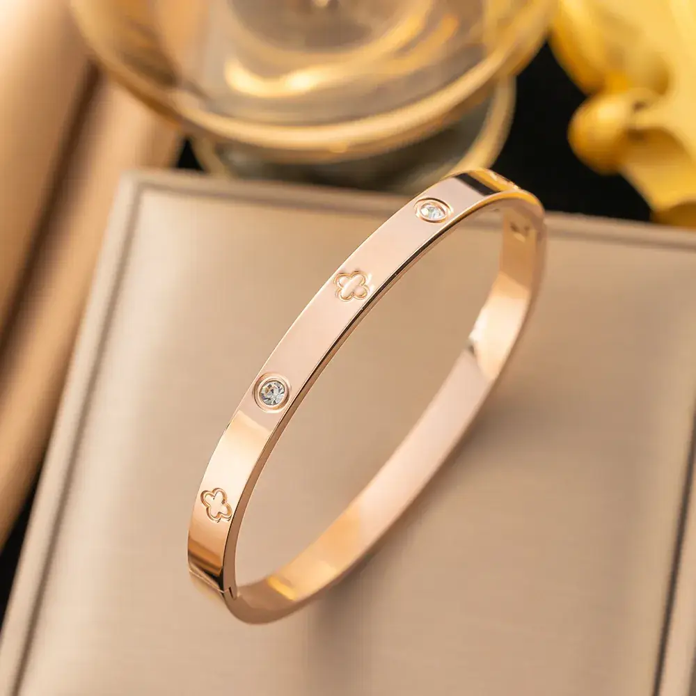 Titanium Steel Bracelet Gold White European American