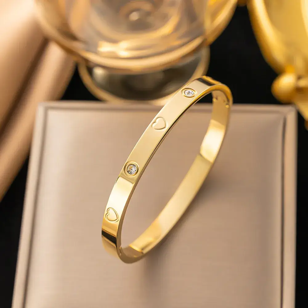 Titanium Steel Bracelet Gold White European American