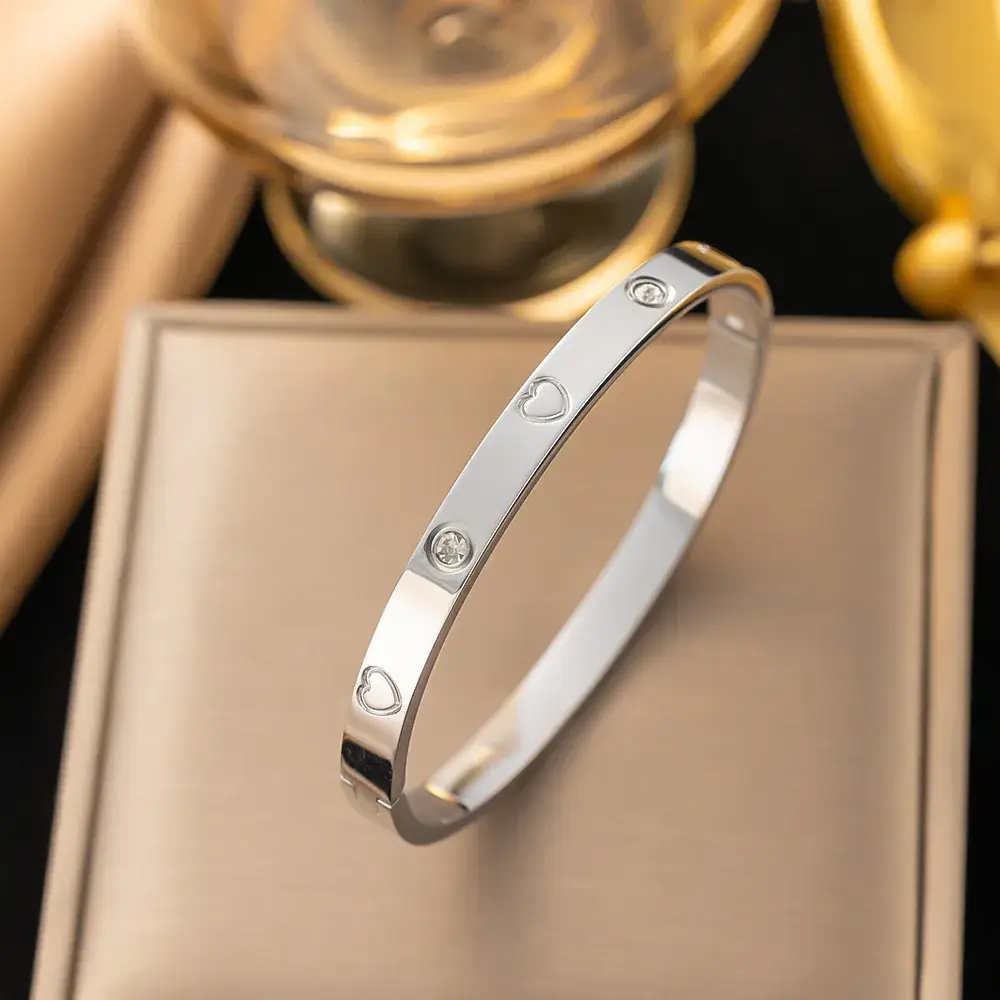 Titanium Steel Bracelet Gold White European American