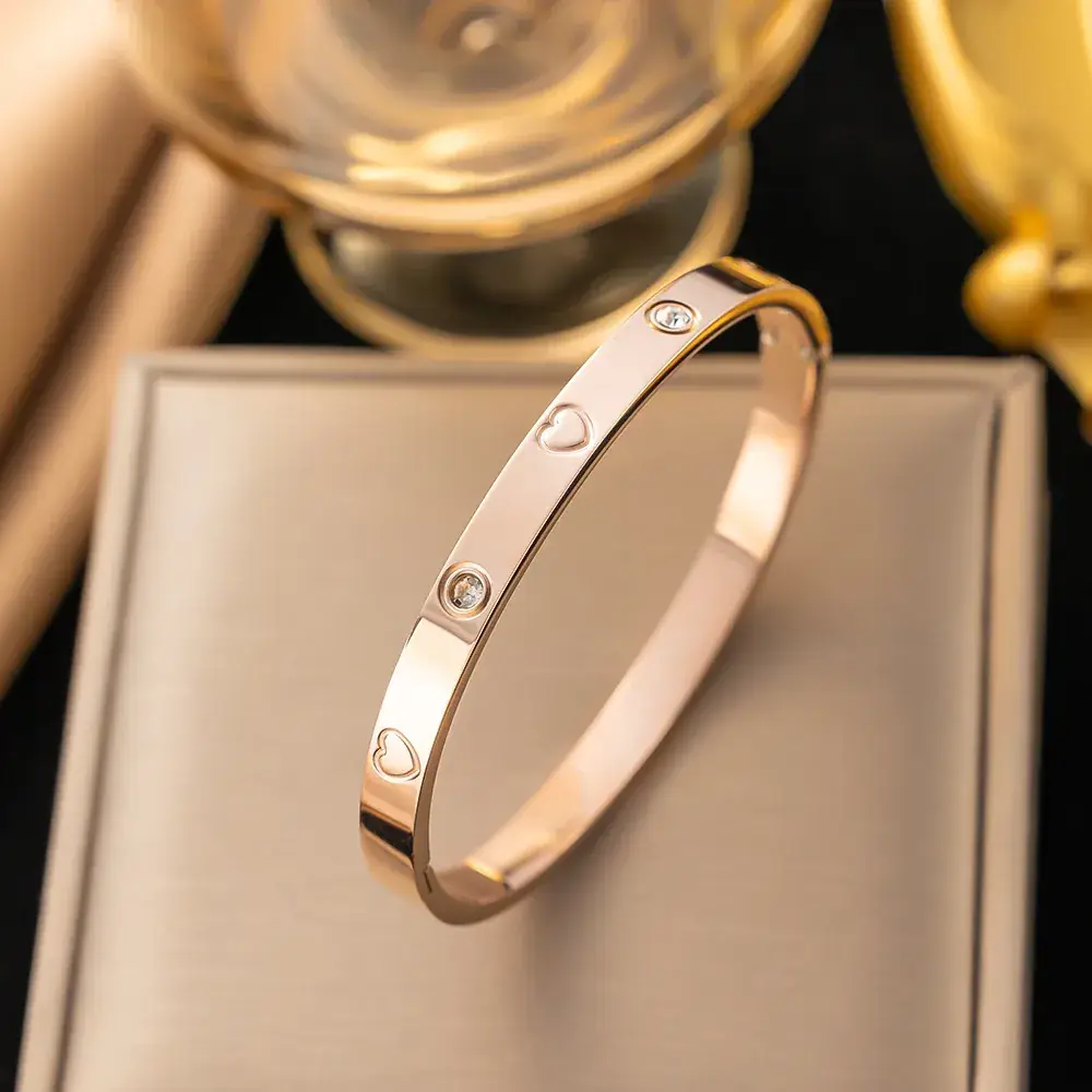 Titanium Steel Bracelet Gold White European American