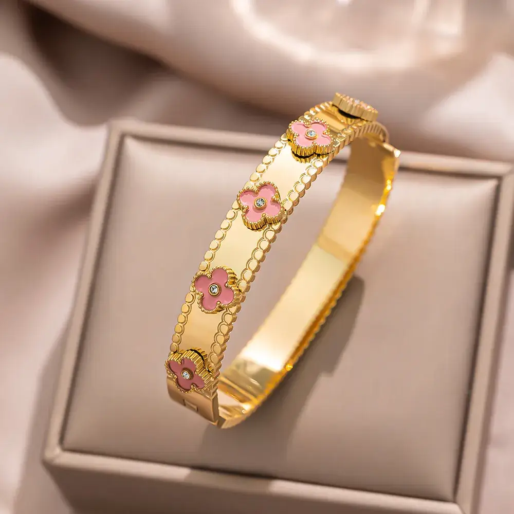 Titanium Steel Bracelet Gold White European American