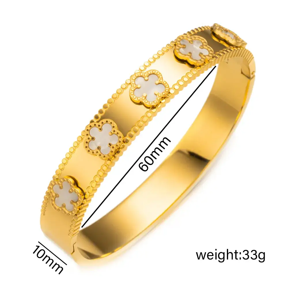 Titanium Steel Bracelet Gold White European American