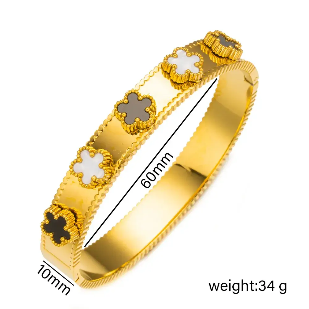 Titanium Steel Bracelet Gold White European American