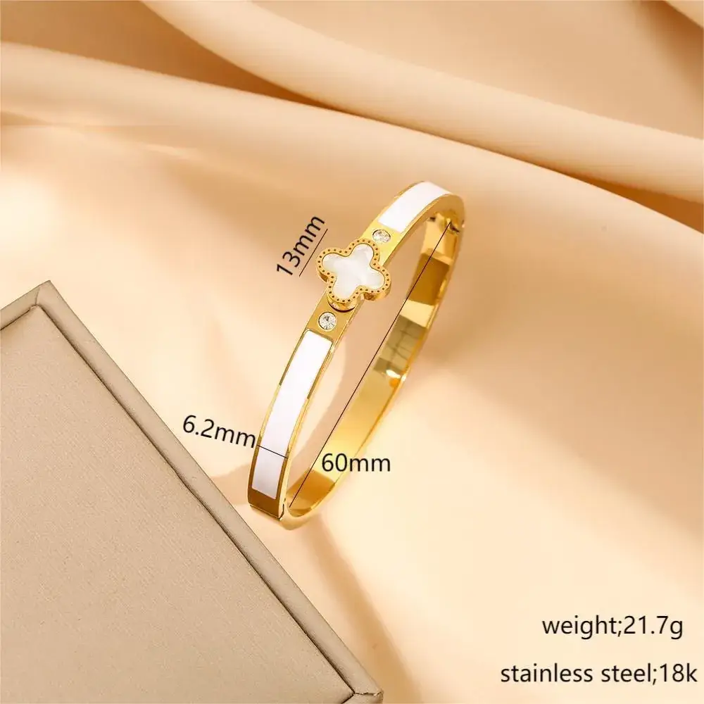 Titanium Steel Bracelet Gold White European American