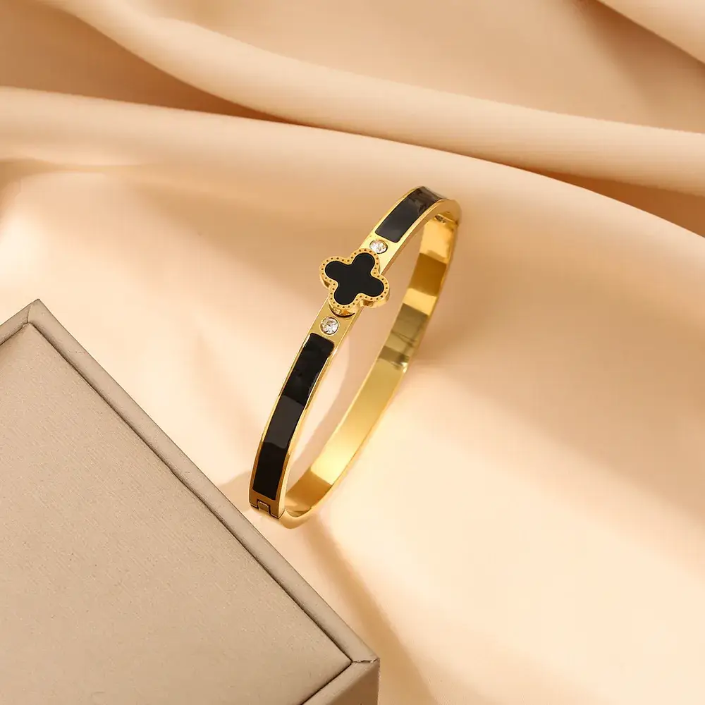 Titanium Steel Bracelet Gold White European American