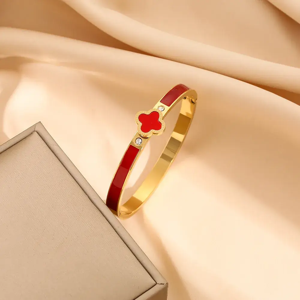 Titanium Steel Bracelet Gold White European American