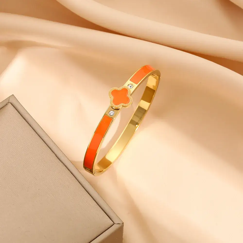 Titanium Steel Bracelet Gold White European American