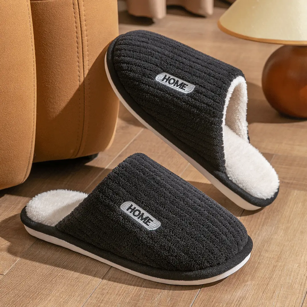 Cotton Slippers for Men, Winter 2026 New Style, Indoor Home Non-Slip Couple's Warm Furry Slippers for Women, Autumn and Winter - Image 5