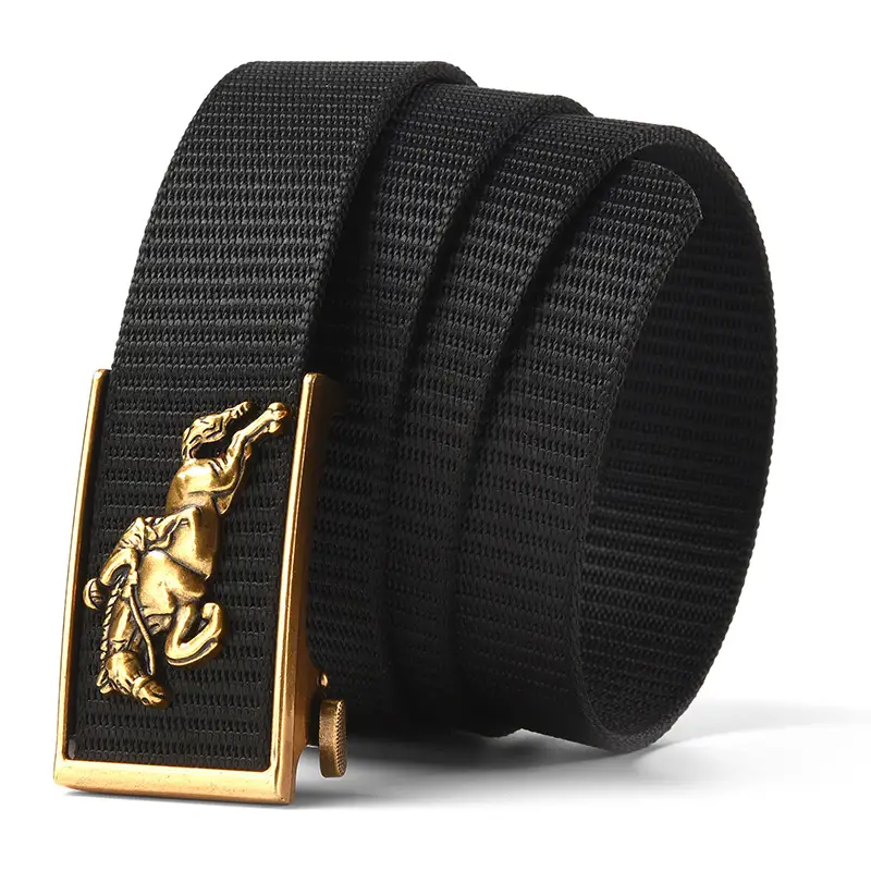 Men's Gold Toothless Automatic Belt with Lion Design - Image 15