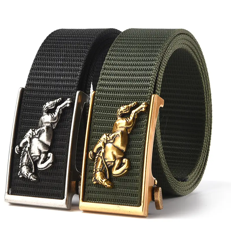 Men's Gold Toothless Automatic Belt with Lion Design - Image 17