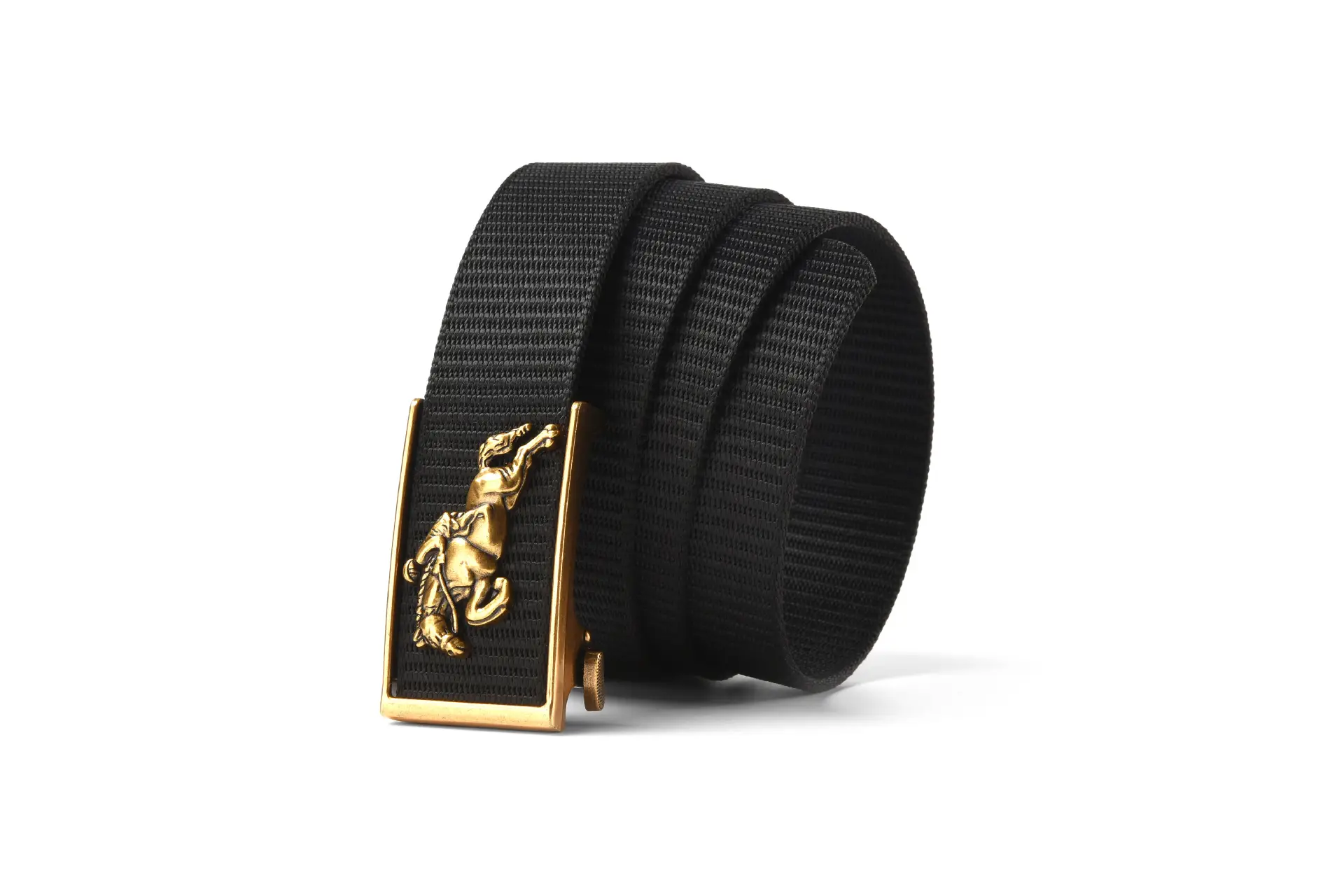 Men's Gold Toothless Automatic Belt with Lion Design — feature 10